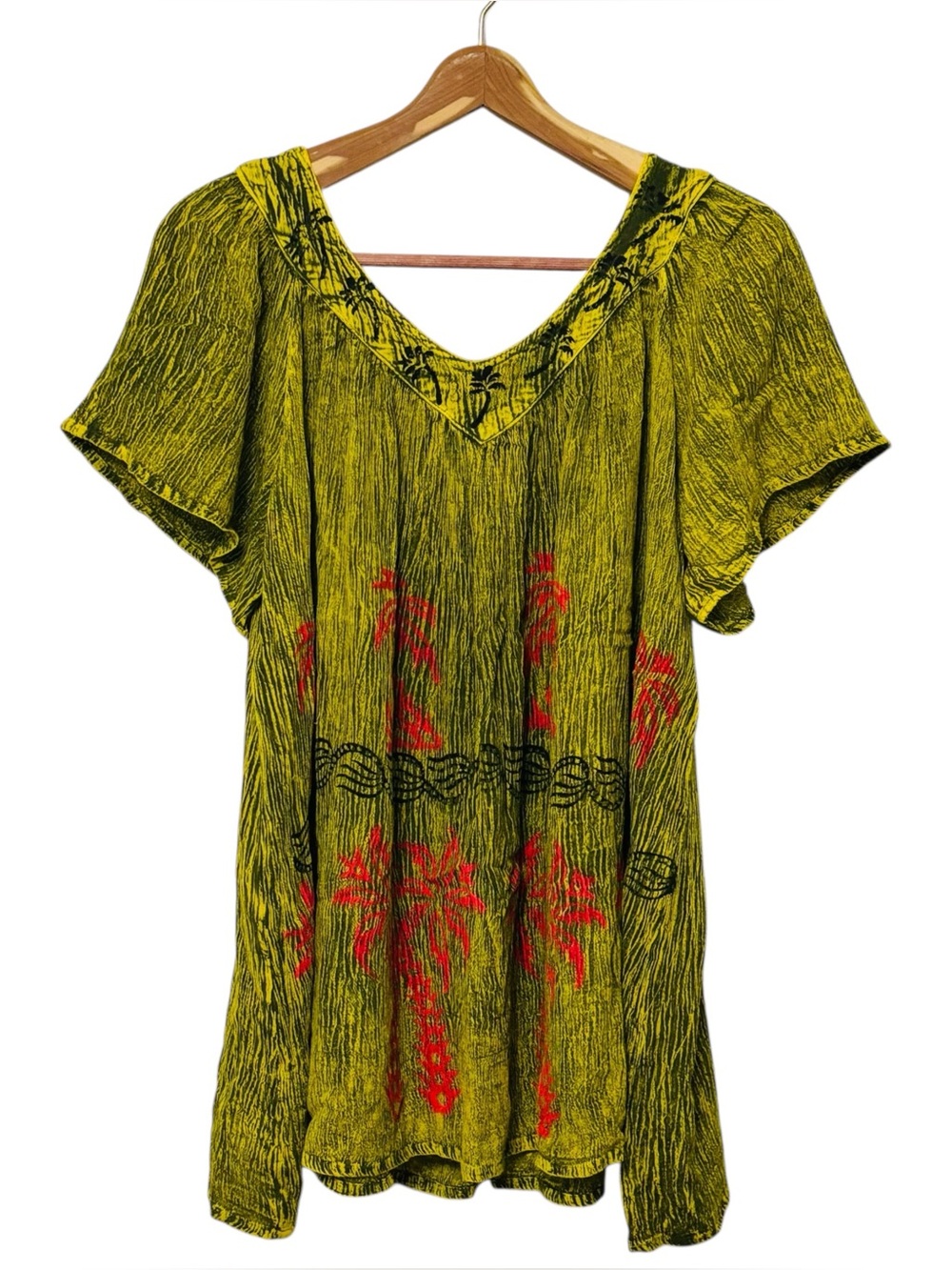 Zury Hippie Boho Palm Trees Top Made In India Womens Free Size